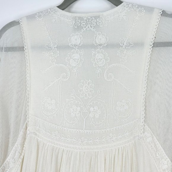 Alexis 100% Cotton Floral Embroidery Peasant Maxi Dress - Picture 8 of 10